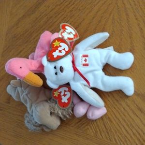 3 MCDONALDS TY TEENIE BEENIES W/TAGS PINKY, SPUNKY AND MAPLE...